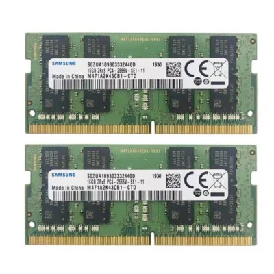 Samsung 32GB (2X 16GB) DDR4 2666MHz PC4-21300 SODIMM Memory Ram M471A2K43CB1-CTD - Image 1 of 4