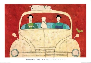Two Ladies in a Car by Annora Spence - 28 X 40 Inches (Art Print) - Foto 1 di 5