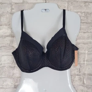 Reggiseno Third Love Chevron Contour Demi 38B1/2 Blu Supporto Ferretto Nuovo con etichette - Foto 1 di 7