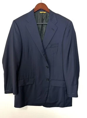 Traje Chaqueta Hickey Freeman Azul Sólido Personalizado Talla 42 Tela Zegna Corta #206 Foto 1 de 4