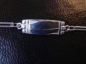 ART DECO EDELSTAHL TAUFGOURMETTE VINTAGE NEU 12 CM / BABY ARMBAND - Bild 1 von 4