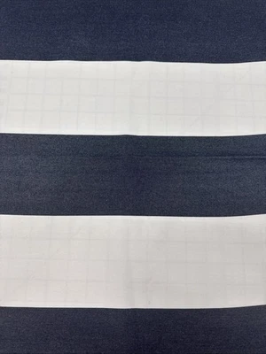 Sunbrella Navy White Stripe Awning Outdoor Fabric Sample 1Y x 50" #16 - Image 1 of 4