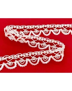 Passamaneria Agremano Cordoncino Lucido Paillettes Copripunto Bianco Latte Alto  - Imagen 1 de 4