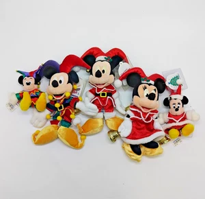 X5 Bundle Tokyo Disneyland Festive & Jester Mickey & Minnie Mouse Plushes w/Tags - Picture 1 of 21