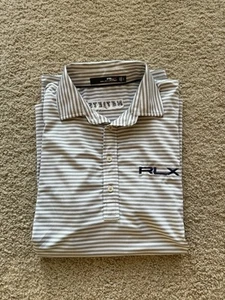RLX Ralph Lauren Tour Issue Polo Net Jets, Zurich Grey Striped Size Small - Picture 1 of 5