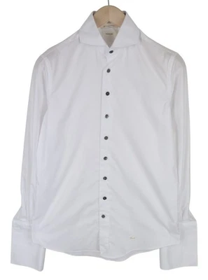Suitsupply Traveller Uomo Camicia Formale ~ S Cotone Bianco Cutaway a Bottoni - Immagine 1 di 4