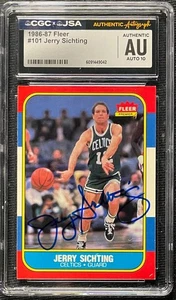 JERRY SICHTING SIGNED CELTICS 1986 FLEER #101 CGC JSA AUTO GRADE 10 - Picture 1 of 2