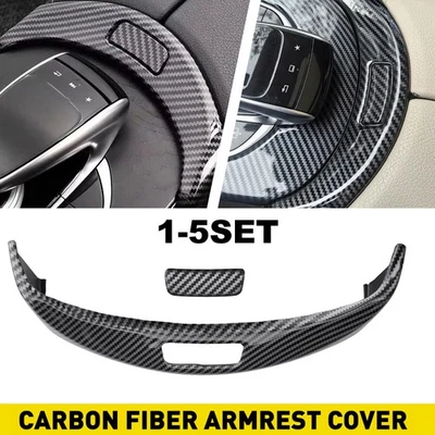 中央扶手盒纽扣装饰盖适用于梅赛德斯奔驰 C 级 W205 2015 - 2020 — 第 1/4 张图片