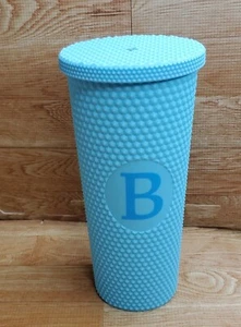 Modern Expressions Monogram "B" Lite Blue Becher 20oz Nieten strukturiert ohne Strohhalm - Bild 1 von 4