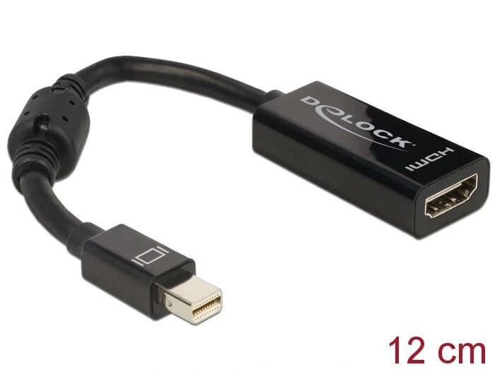 DeLock Adapter mini DisplayPort 1.1 Stecker  HDMI Buchse Passiv schwarz Bulk  - Bild 1 von 1