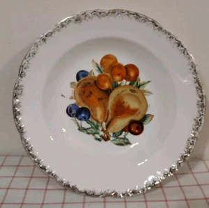 Vintage ESCO Goldrand Servieren Salat Suppe Obst Schüssel Birne Traube Mid Century Japan 9" - Bild 1 von 2