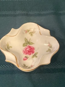 VTG Ucagco Occupied Japan Pink roses Ashtray Trinket Tray 3.5” - Picture 1 of 2
