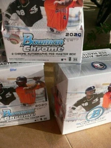 Bowman Chrome 2020 3 caja de hobby lote - en stock - nuevo, estuche 1/4 (2 autos/caja) - Imagen 1 de 4
