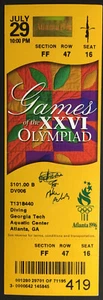 1996 Atlanta Summer Olympics Ticket Diving Georgia Tech Aquatic Center - Picture 1 of 2