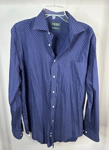 Lauren by Ralph Lauren Long Sleeve Button Down Polka Dot Shirt Size 16/16.5 - Picture 1 of 3