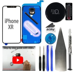 Kit de repuesto solo de vidrio frontal exterior con pantalla para Apple iPhone XR con herramientas, guía - Imagen 1 de 14
