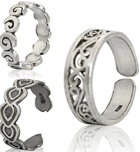 925 Sterlingsilber Ring offene Zehenpartie Fingerring Thai Bali Ringe Männer Frauen - Bild 1 von 9