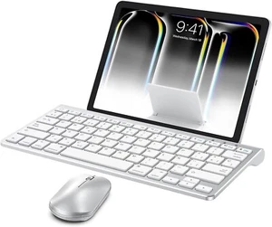 OMOTON Bluetooth Keyboard and Mouse Set Compatible with all iPad Series. With F - Afbeelding 1 van 9