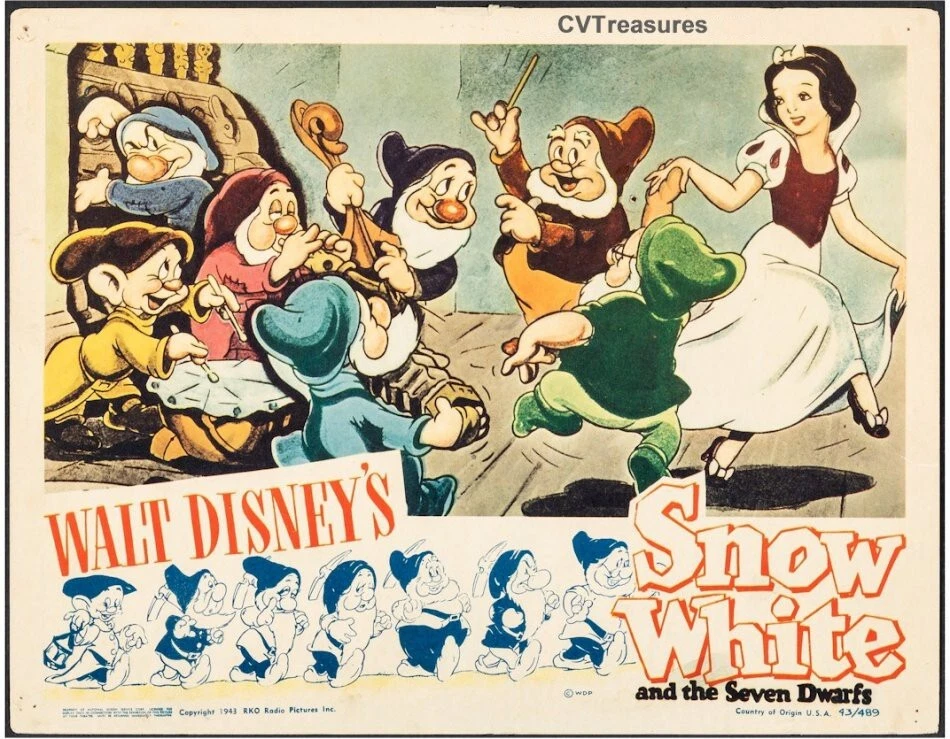 TARJETA DE VESTÍBULO DE COLECCIÓN DE BLANCANIEVES Y LOS SIETE ENANITOS DE DISNEY Walt Disney B Foto 1 de 1