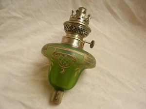 ANTIQUE FRENCH ENAMELED GLASS PIANO KEROZENE LAMP,LATE 19th CENTURY. - Picture 1 of 10