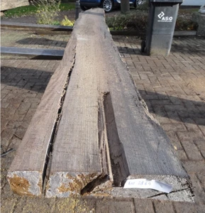 Mooreiche ca.2000 Jahre,Altholz,Bohle,Baumstamm,massiv,Tischplatte,ca.249x27x6cm - Bild 1 von 2