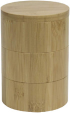 Home Basics Bamboo Swivel Salt Box with Magnetic Lid, Natural Honey (3 Tier)