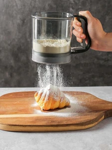 Handheld Flour Sifter Baking Icing Sieve Strainer Cup Single Layer Sugar Shaker - Picture 1 of 20