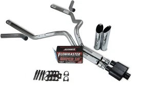 Ford F-150 04-14 3" Dual Exhaust Kits Flowmaster Super 10 Slash Tip Corner Exit - Picture 1 of 3