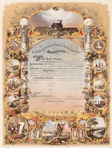 14320.Decoration Poster print.Home Room wall art design.Blank Mason certificate - Picture 1 of 1