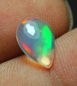 AAA Natural Ethiopian Welo Fire Opal Cabochon Pear Loose Gemstone OC-18 - Picture 1 of 4
