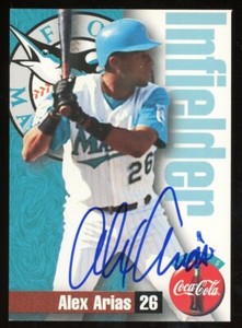 1995 Publix Team Issue ALEX ARIAS Signed Card autograph AUTO CUBS MARLINS