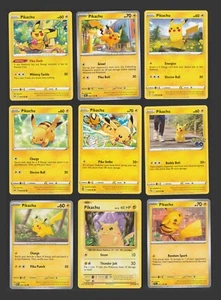 Pikachu Fans Pokemon Card Collection Set of 9 Pikachu English Cards NM - Picture 1 of 9