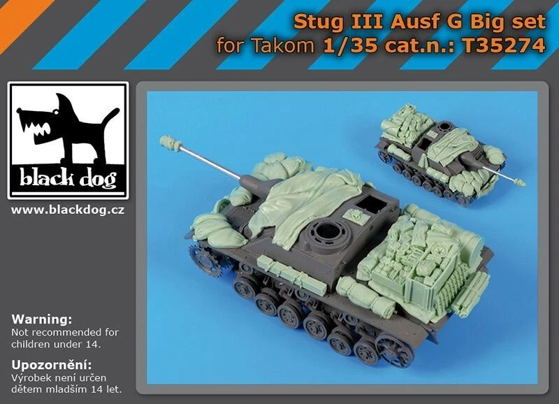 BLACK DOG SET ACCESSORI RESINA  STUG III AISF.G BIG SET 1:35 T35274 - Immagine 1 di 1