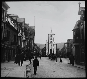 MARKET SQUARE KESWICK ENGLAND C1910 OLD PHOTO Magic Lantern Slide - Picture 1 of 3