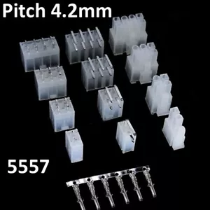 5557 Connectors Pitch 4.2mm Female Crimp Pins Male Housing Plug Pin Headers - Picture 1 of 15