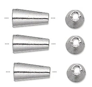 Cono, 20 conos antiguos de peltre plateado de 14x8 mm tapa de cuentas para caber cuentas de 8-10 mm - Imagen 1 de 2