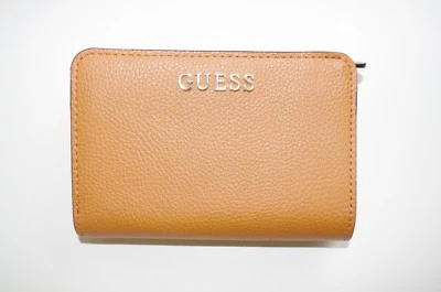 GUESS MUJER CARTERA MONEDERO ESPONJA NUEVO IMITACIÓN CUERO GRANDE MARRÓN SÓLI... - Imagen 1 de 4