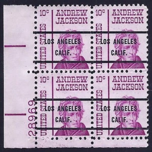 1286b - 10c Untagged Bureau Precancel Block of 4 "Los. Angeles Calif." NG - Picture 1 of 1