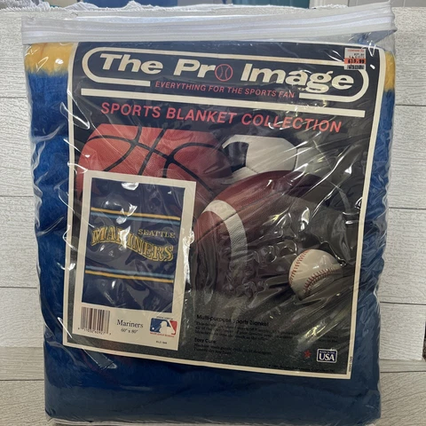 Vintage 1989 Bierderlack Seattle Mariners Major League Baseball Blanket 60x80" Cover