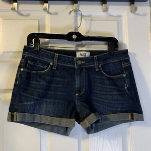 Paige Women's Jimmy Jimmy Denim Shorts Size 28 Blue Stretch 3" Inseam Vacation - Picture 1 of 7
