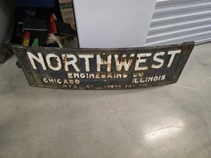 Large Antique Cast Iron Sign Northwest Engineering Co . Chicago Industrial Crane - Picture 1 of 4