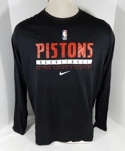 2020-21 Detroit Pistons Team Issued Black Training Shirt CV3958-010 2XL 64S - Picture 1 of 8