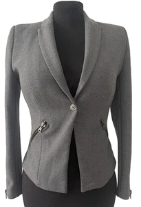 ZARA TRF COLLECTION DAMEN JACKE BLAZER REISSVERSCHLUSSÄRMEL GR. LARGE - Bild 1 von 10