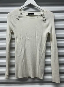 Women’s Vintage Conspiracy Cream Sequined Teresa LongSleeved Blouse Shirt Size S - Picture 1 of 9