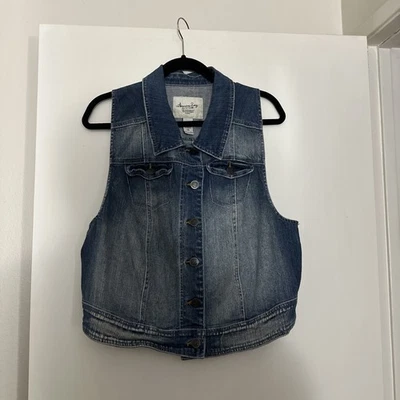 Chaleco vaquero para mujer American Rag talla grande 1X mezcla de algodón/spandex Foto 1 de 4