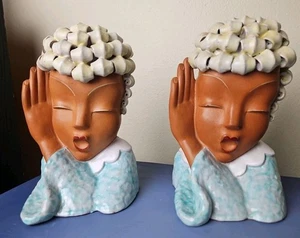 Vintage Art Deco Goldscheider Terracotta "Sleeping Lady" Bookends - SACA ITALY  - Picture 1 of 12