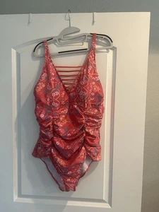 Torrid Badeanzug Einteiler rosa Blumen Gr. 2 (16-18) TOP - Bild 1 von 8