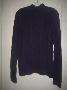 Schöner Ralph Lauren Chaps Pullover mit Stehkragen und Zopfmuster lila - Größe L - Bild 1 von 3