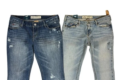 Lot of 2 Hollister Venice Boot Cut Womens Low Rise Jeans Light Dark Wash 5R Y2K - Image 1 of 4