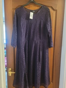 New Yours Purple Skater Dress 20 - Picture 1 of 5